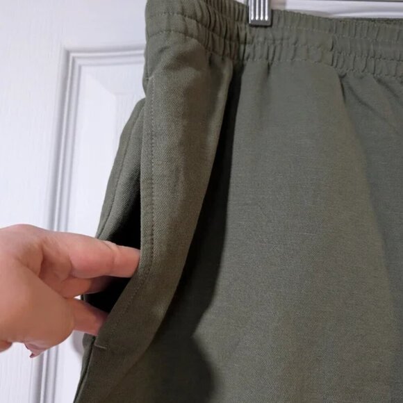 NWT Club Monaco | Men's Elasticated Linen Blend Trousers in Olive Green - Picture 10 of 16